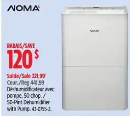 Canadian Tire NOMA 50-Pint Dehumidifier with Pump offer