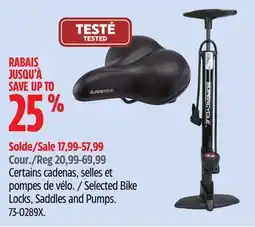 Canadian Tire Supercycle Selected Bike Locks, Saddles and Pumps offer