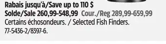 Canadian Tire Garmin Selected Fish Finders offer