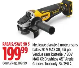 Canadian Tire 20V MAX XR Brushless 41⁄2˝ Angle Grinder offer