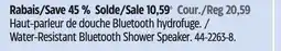 Canadian Tire Proscan Water-Resistant Bluetooth Shower Speaker offer