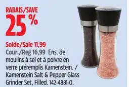 Canadian Tire Kamenstein Salt & Pepper Glass Grinder Set offer
