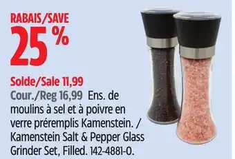 Canadian Tire Kamenstein Salt & Pepper Glass Grinder Set offer