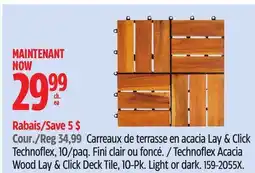 Canadian Tire Technoflex Acacia Wood Lay & Click Deck Tile, 10-Pk offer