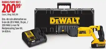 Canadian Tire Dewalt 20V MAX Li-Ion 11⁄8˝ Reciprocating Saw Kit offer