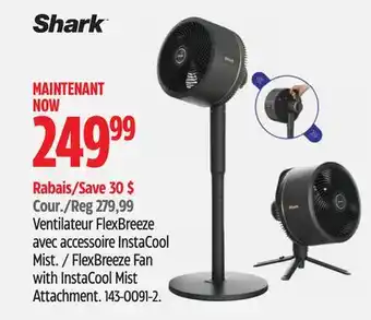 Canadian Tire Shark FlexBreeze Fan with InstaCool Mist Attachment offer