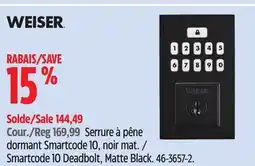 Canadian Tire Weiser Smartcode 10 Deadbolt offer