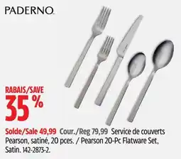 Canadian Tire Paderno Pearson 20-Pc Flatware Set, Satin offer