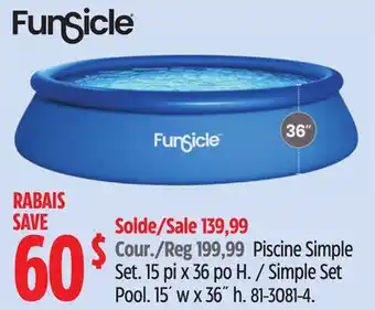 Canadian Tire Funsicle Simple Set Pool offer