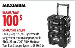 Canadian Tire Maximum 23˝ BRIX Modular Tool Box Storage System offer