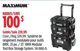 Canadian Tire Maximum 23˝ BRIX Modular Tool Box Storage System offer