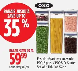 Canadian Tire Oxo POP 5-Pc Starter Set with Lids offer