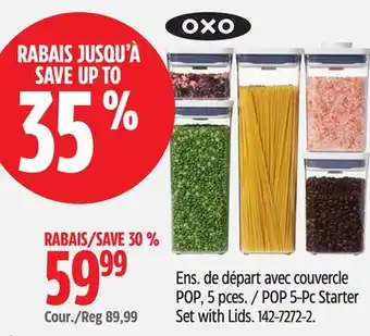 Canadian Tire Oxo POP 5-Pc Starter Set with Lids offer