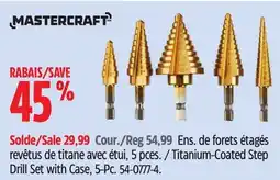 Canadian Tire Mastercraft Titanium-Coated Step Drill Set with Case, 5-Pc offer