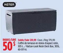Canadian Tire Keter Rattan-Look Resin Deck Box offer