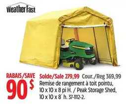 Canadian Tire WEATHER FAST Peak Storage Shed offer
