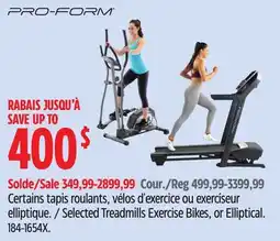 Canadian Tire ProForm Selected Treadmills Exercise Bikes, or Elliptical offer