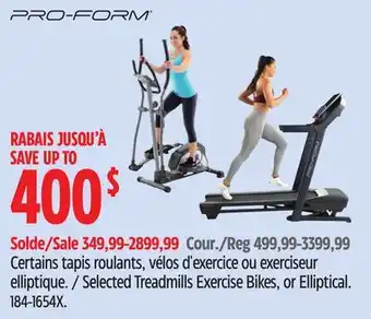 Canadian Tire ProForm Selected Treadmills Exercise Bikes, or Elliptical offer