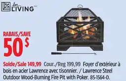 Canadian Tire Living Lawrence Steel Outdoor Wood-Burning Fire Pit with Poker. 85-1564-0 offer