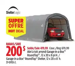 Canadian Tire Shelterlogic Garage-in-a-Box RoundTop Shelter, 12 x 20 x 8´ h offer