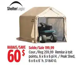 Canadian Tire Shelterlogic Peak Shed offer