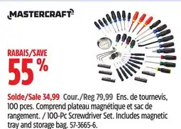 Canadian Tire Mastercraft 100-Pc Screwdriver Set offer