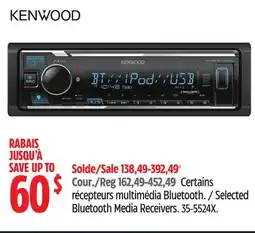 Canadian Tire KENWOOD Selected Bluetooth Media Receivers offer