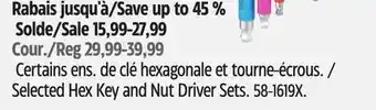 Canadian Tire Selected Hex Key and Nut Driver Sets offer