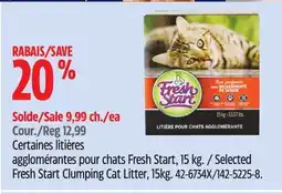 Canadian Tire Selected Fresh Start Clumping Cat Litter, 15kg offer