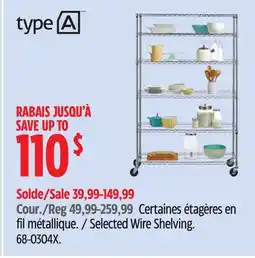 Canadian Tire Type A Wire Shelving offer