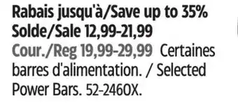 Canadian Tire Selected Power Bars offer
