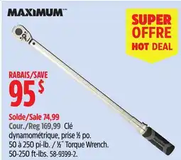 Canadian Tire MAXIMUM 1⁄2˝ Torque Wrench offer