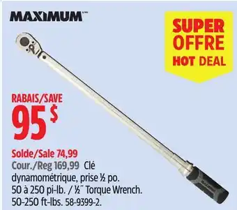Canadian Tire MAXIMUM 1⁄2˝ Torque Wrench offer