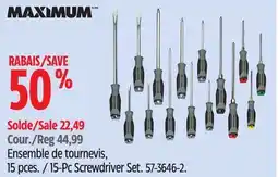 Canadian Tire Maximum 15-Pc Screwdriver Set offer