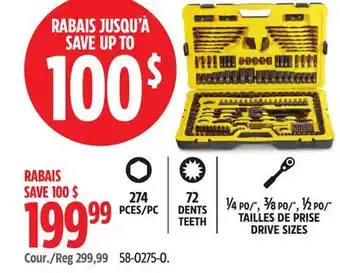 Canadian Tire Stanley Professional Grade Black Chrome Socket Set offer