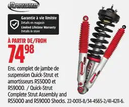 Canadian Tire Rancho Quick-Strut Complete Strut Assembly and RS5000 and RS9000 Shocks offer