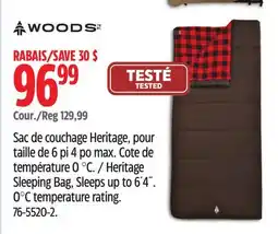 Canadian Tire Woods Heritage Sleeping Bag offer
