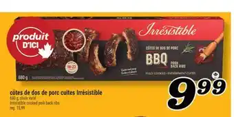 Marché Richelieu CÔTES DE DOS DE PORC CUITES IRRÉSISTIBLE | IRRÉSISTIBLE COOKED PORK BACK RIBS offer