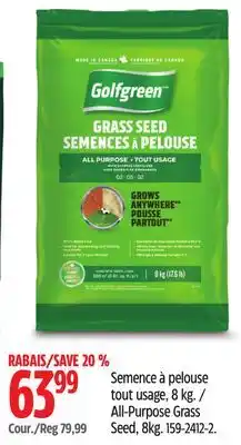 Canadian Tire Golfgreen All-Purpose Grass Seed offer
