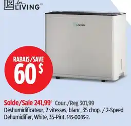 Canadian Tire For Living 2-Speed Dehumidifier offer