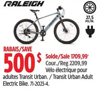 Canadian Tire Raleigh Transit Urban Adult Electric Bike offer