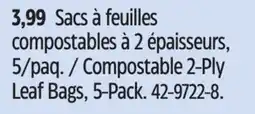 Canadian Tire Compostable 2-Ply Leaf Bags, 5-Pack offer