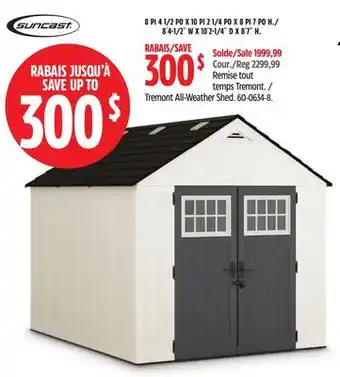 Canadian Tire Suncast Tremont All-Weather Shed offer