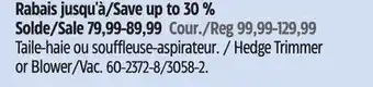 Canadian Tire Yardworks Hedge Trimmer or Blower/Vac offer