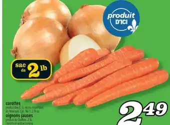 Marché Richelieu carottes | carrots or yellow onions offer