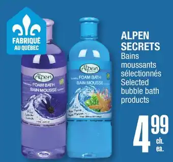 Jean Coutu ALPEN SECRETS Selected bubble bath products offer