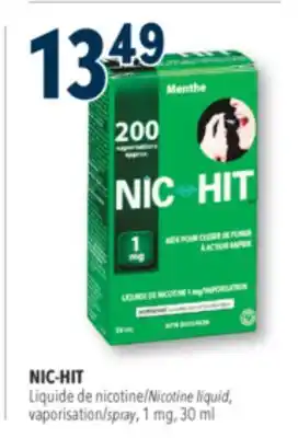 Familiprix NIC-HIT Nicotine liquid, vaporisation/spray, 1 mg, 30 ml offer
