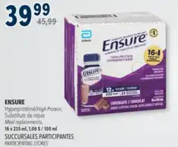 Familiprix ENSURE Meal replacements, 16 x 235 ml, 1,06 $ / 100 ml offer