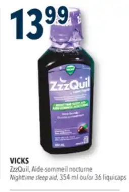 Familiprix VICKS Nighttime sleep aid, 354 ml or 36 liquicaps offer
