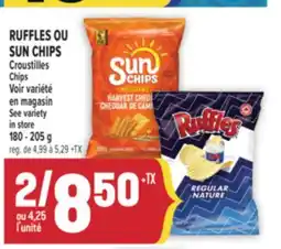 Marché Adonis RUFFLES OU SUN CHIPS CROUSTILLES | RUFFLES OR SUN CHIPS CHIPS offer